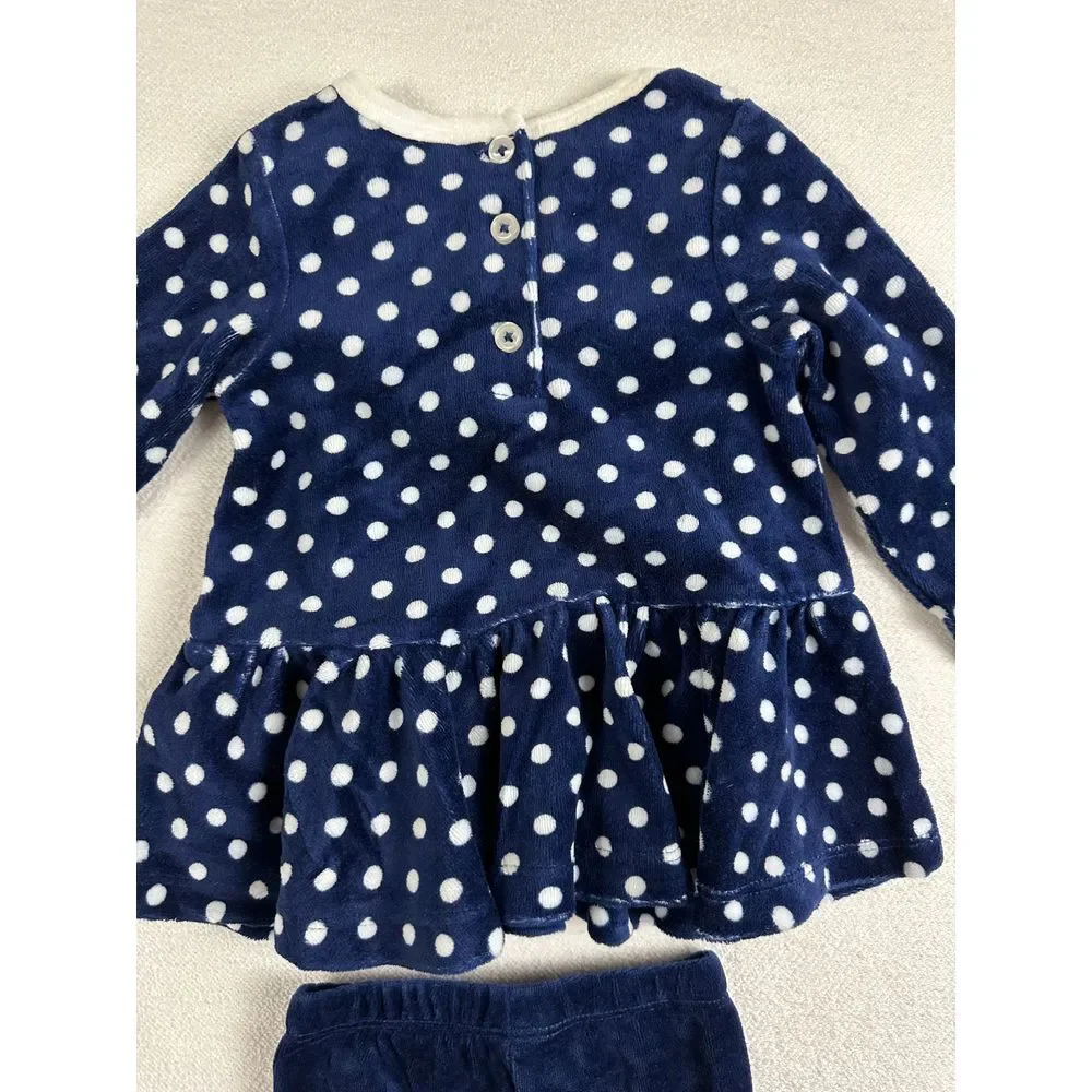 First Impressions Matching Set Girls 6-9 Months Polka Dot Top Corduroy Pants NWT